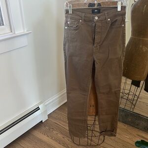 7 For All Mankind Brown Skinny Jeans High Waist
